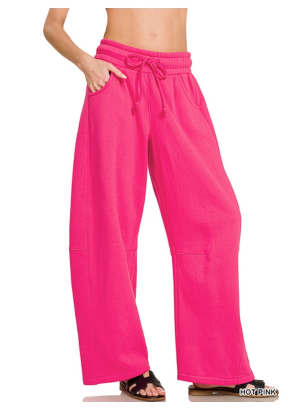 92 Zenana hot pink FLEECE BARREL LEG
SWEATPANTS